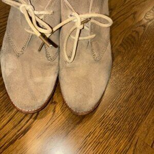 COACH tan suede wedge booties 7.5